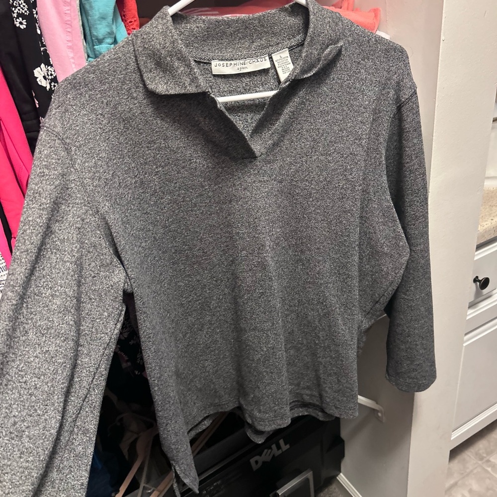 Josephine Chaus Charcoal Knit Top